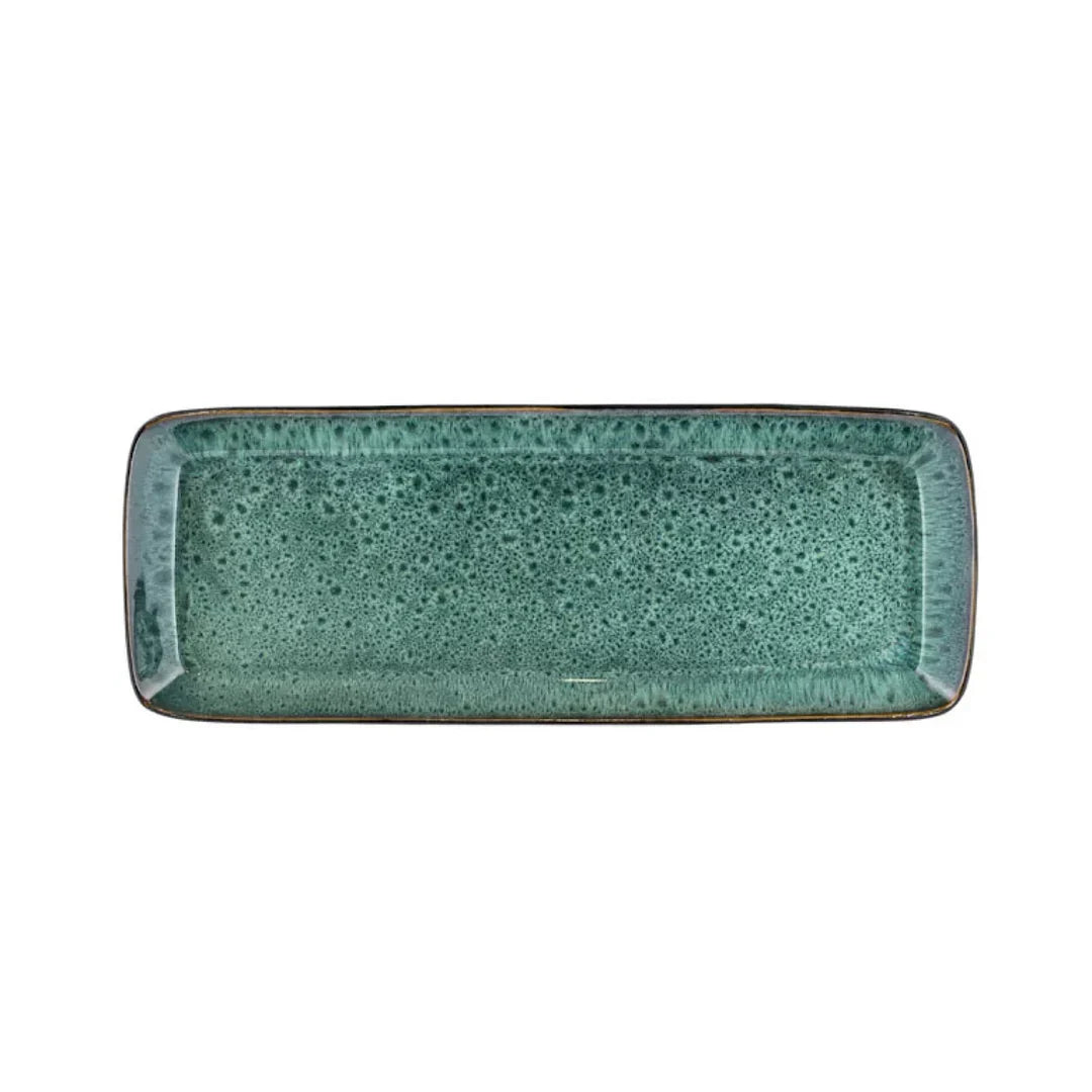 Bitz living Stoneware Dish 14x38 cm Black, Green