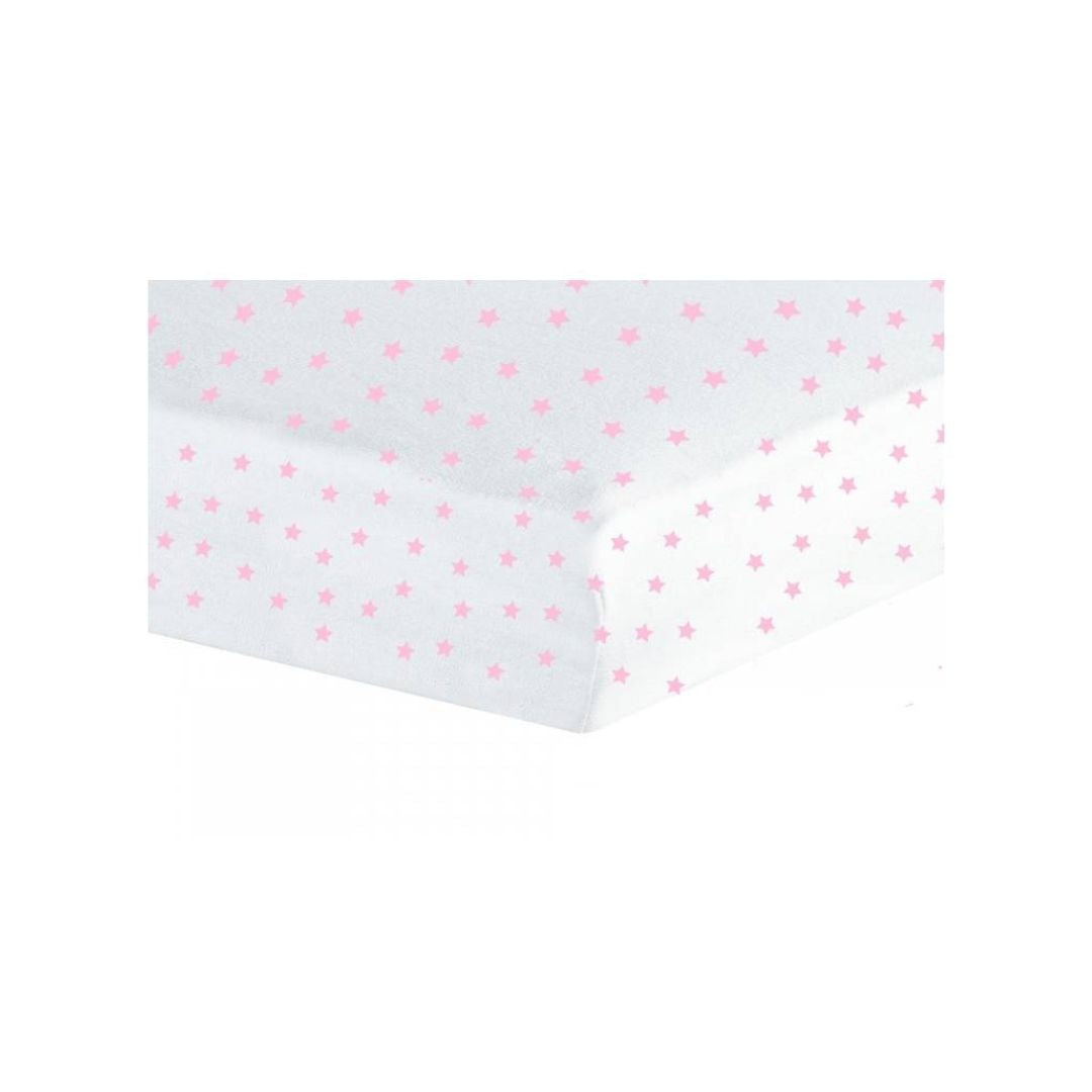 Trois Kilos Sept Fitted Crib Sheet – Star Pink (70 x 140 cm)