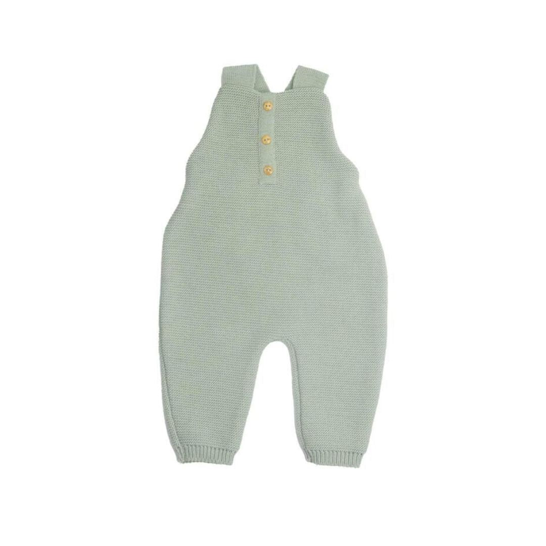 Trois Kilos Sept Olive Green Knit Overalls – 1/3 Months