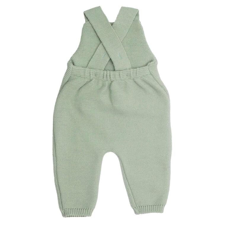 Trois Kilos Sept Olive Green Knit Overalls – 1/3 Months