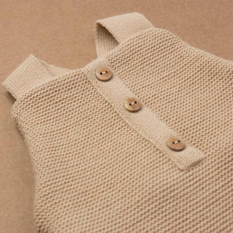 Trois Kilos Sept Caramel Knit Overalls – 1/3 Months