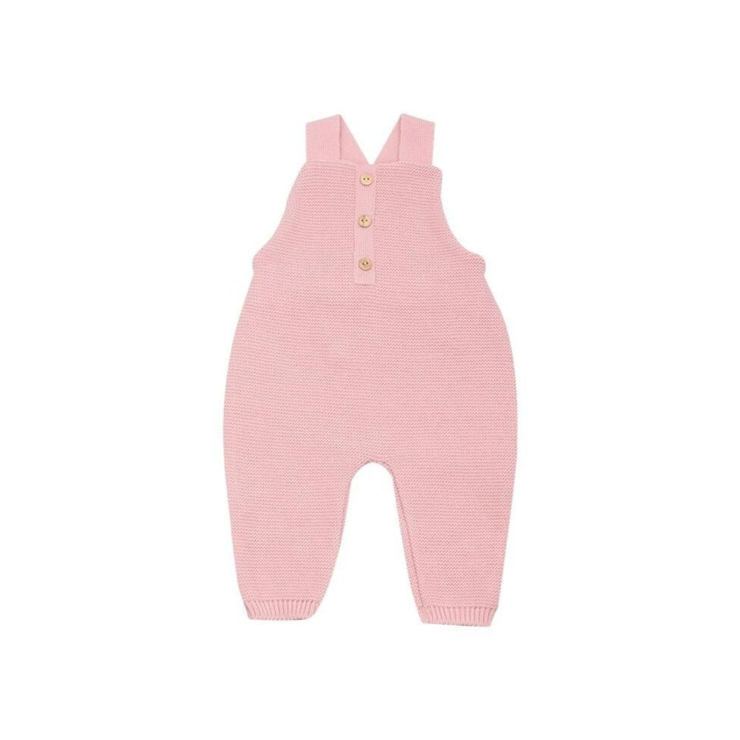 Trois Kilos Sept Rose Knit Overalls – 1/3 Months