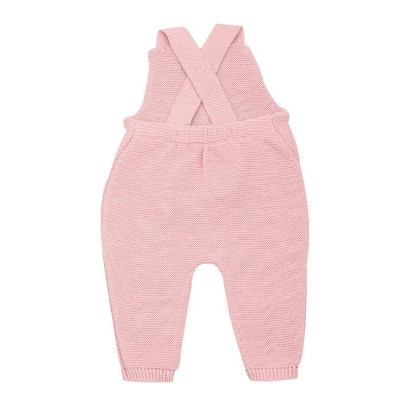 Trois Kilos Sept Rose Knit Overalls – 1/3 Months