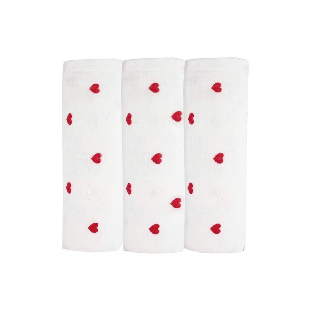 Trois Kilos Sept Set of 3 Muslin Swaddles (70x70cm) – Coeur Rouge Collection
