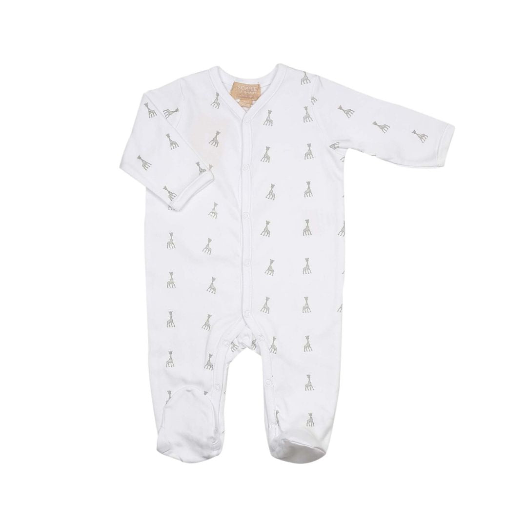 Sophie la Girafe Classic Cotton Sleepsuit – White (3 Months)