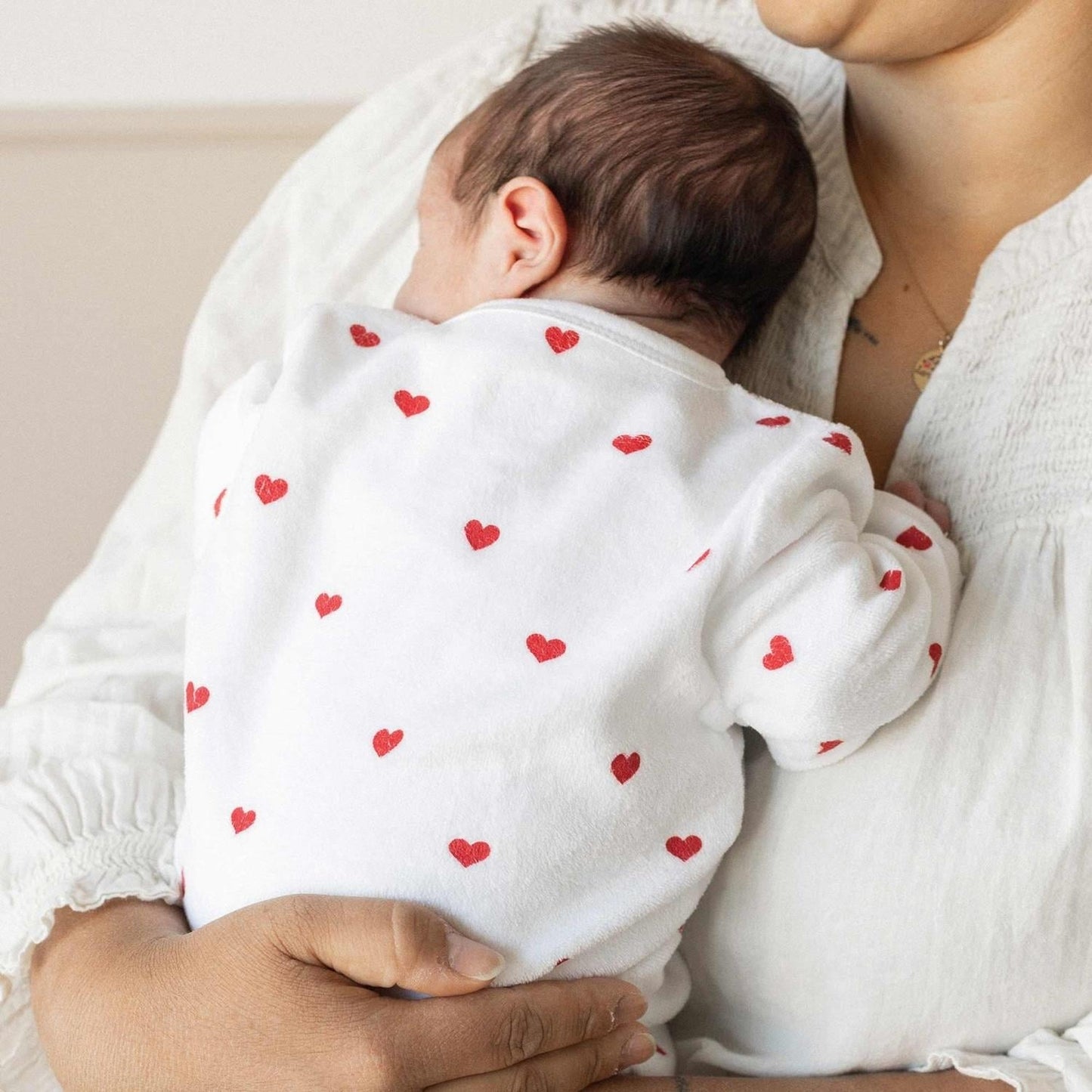 Trois Kilos Sept Sleepsuit Red Heart Pattern