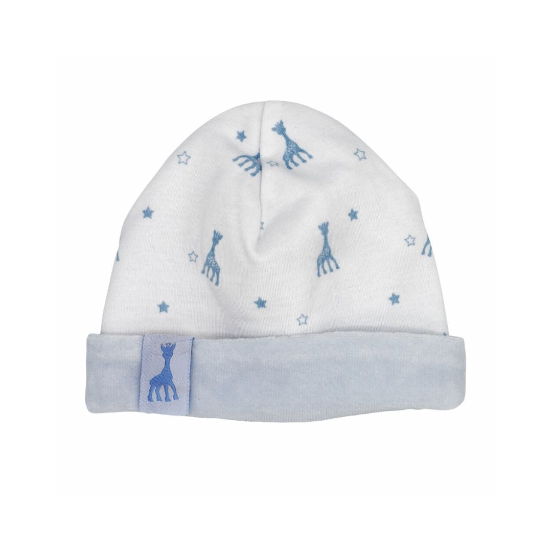 Sophie la Girafe Newborn Hat – Blue (1-3 Months)