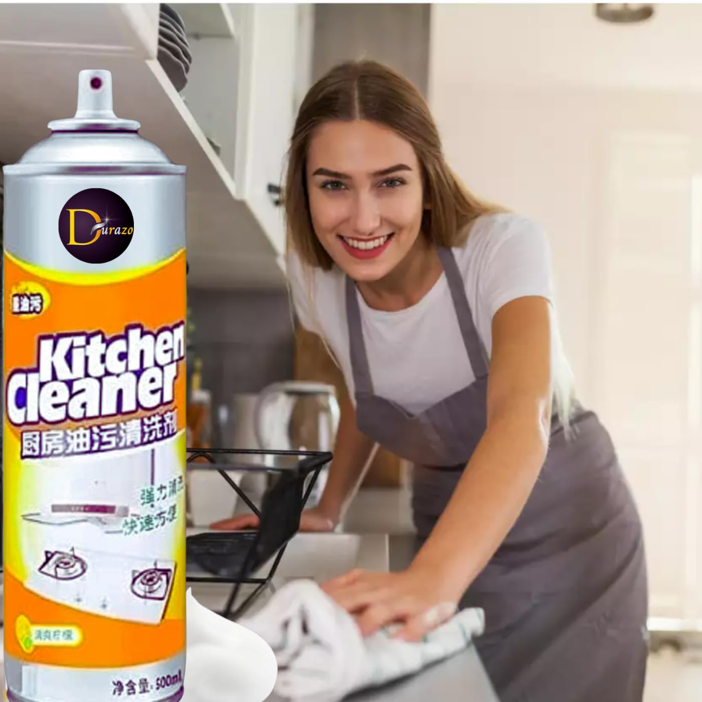 Medaid White Foam Kitchen Cleaner Spray Orange Scent (Big Size 500ML)