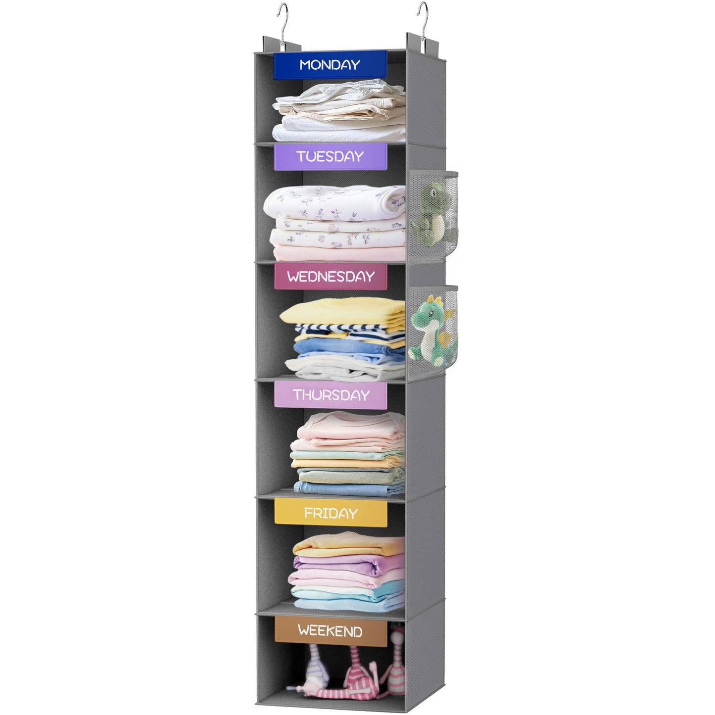 120 cm 6 Shelf Weekly Clothes Organizer Monday to Saturday