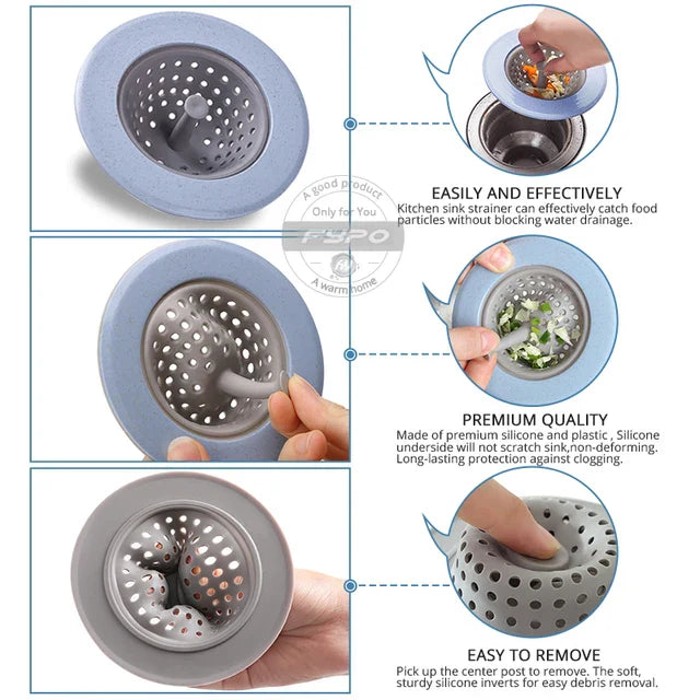 Drain Strainer Silicon with Clever Pull Design