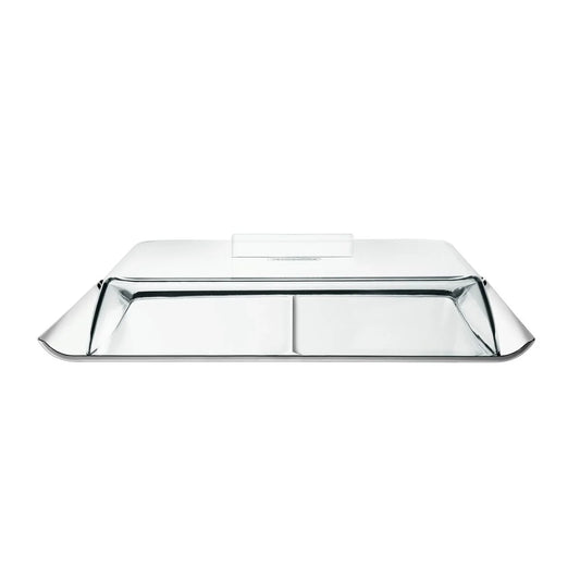 Tramontina Quadrata stainless steel plate with clear dome cover 2 pc set
