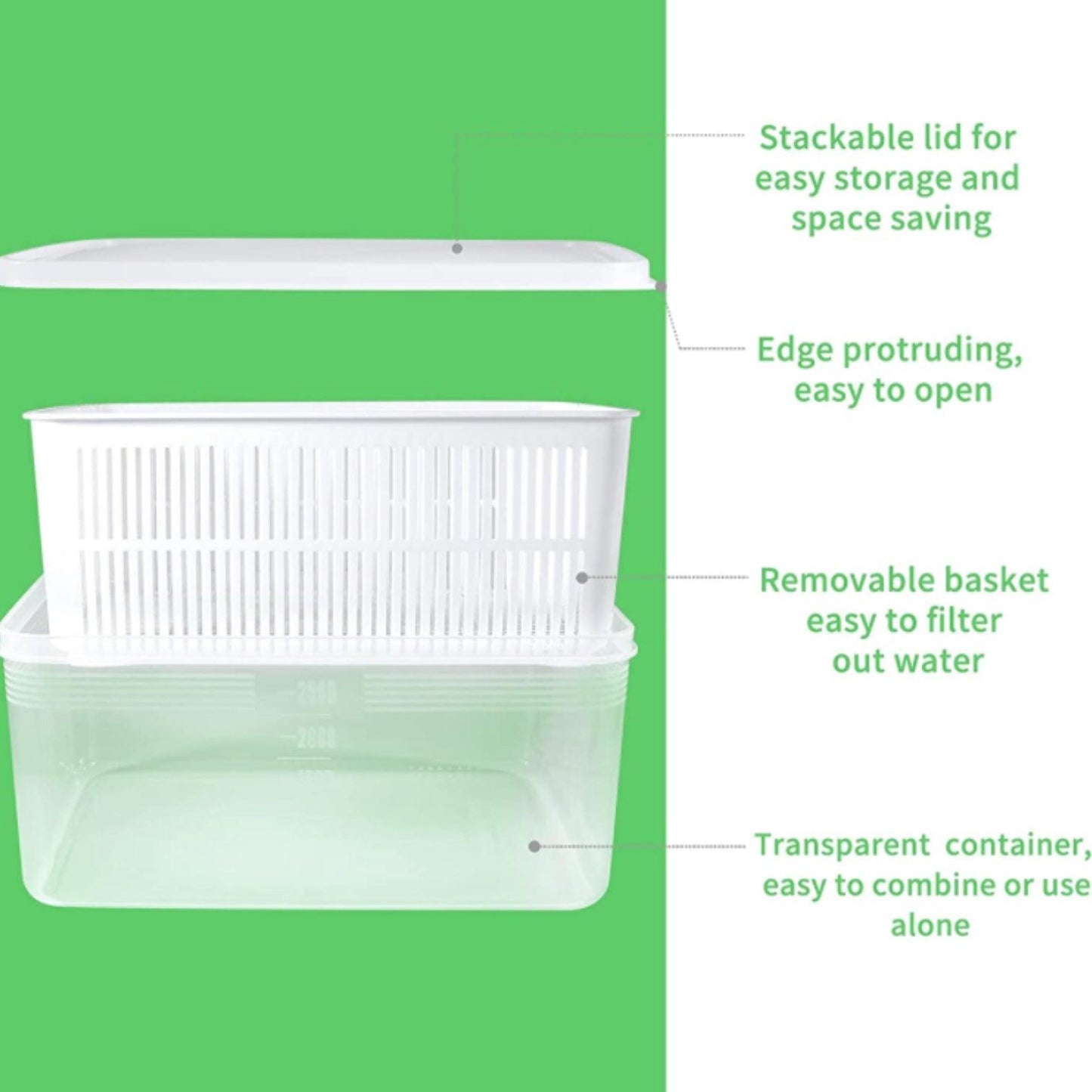 Food Storage Container with Strainer 4L