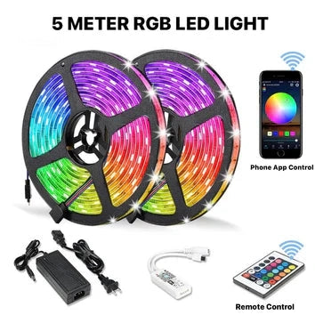RGB Led Light 5 Meter Waterproof Phone App Bluetooth + Remote Controller