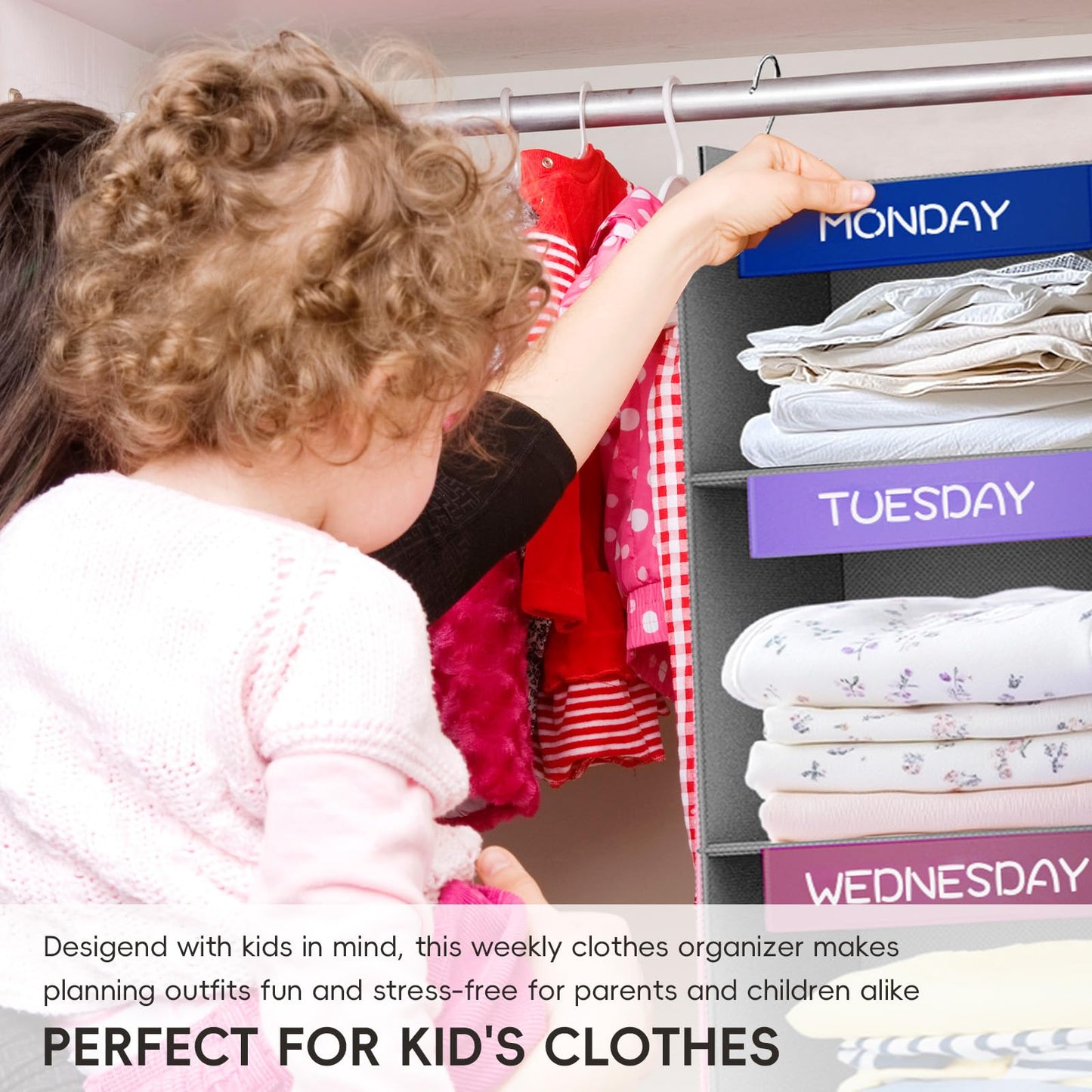 120 cm 6 Shelf Weekly Clothes Organizer Monday to Saturday