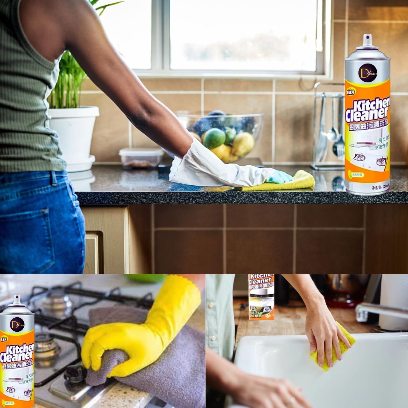 Medaid White Foam Kitchen Cleaner Spray Orange Scent (Big Size 500ML)