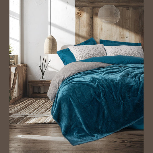 Oyster Blanketed Double Duvet Cover Set