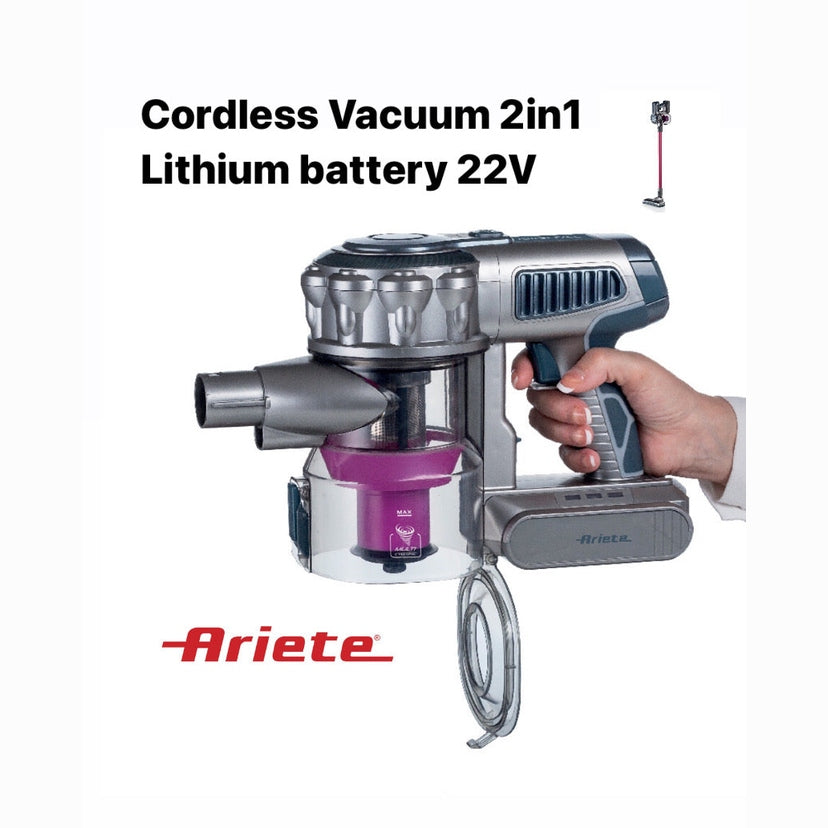 Cordless Electric Broom With Pink Digital Motor 2 In 1 22.2 V