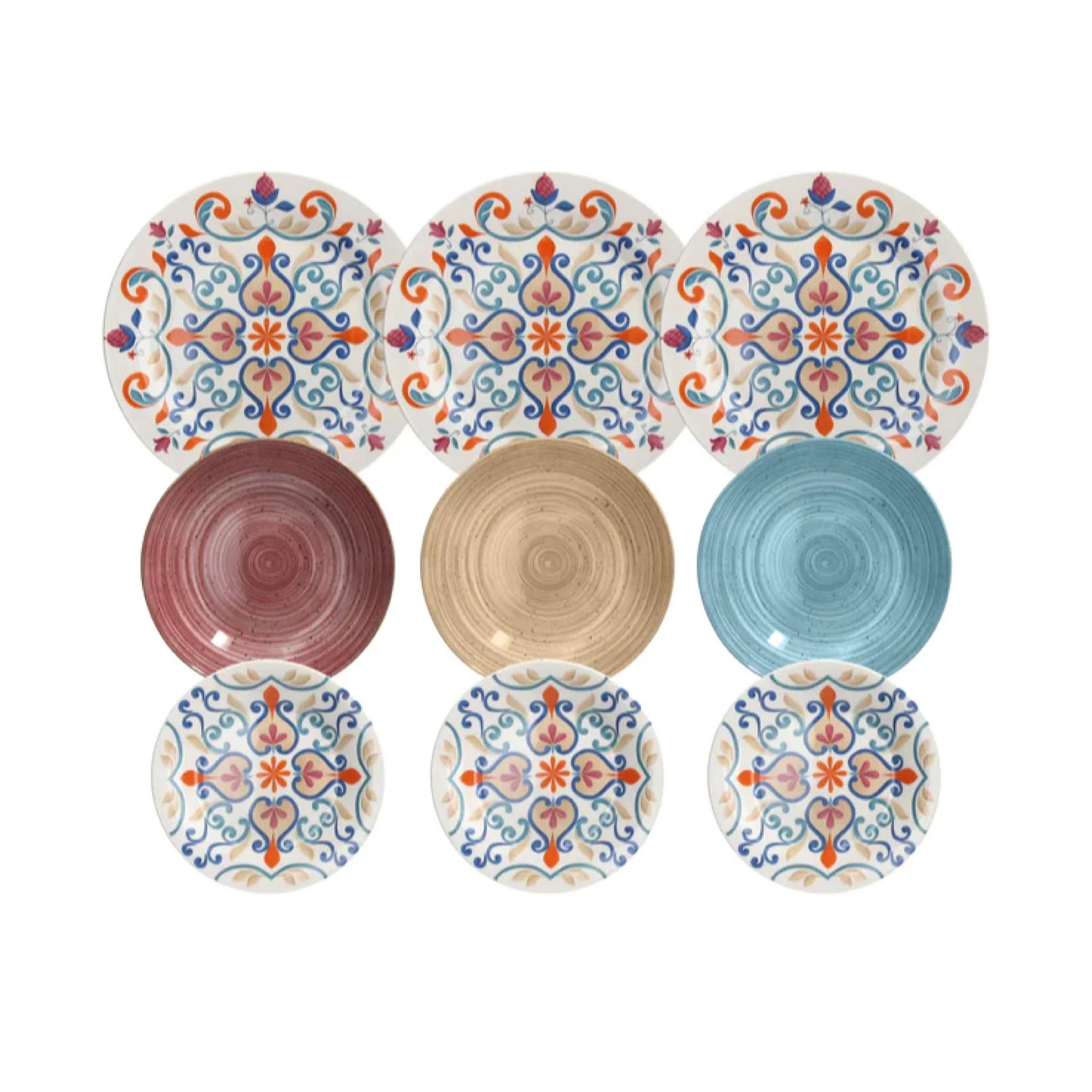 Tognana Andre Fontebasso, Moon Sofil Hand Painted Dinner Set 18 pcs