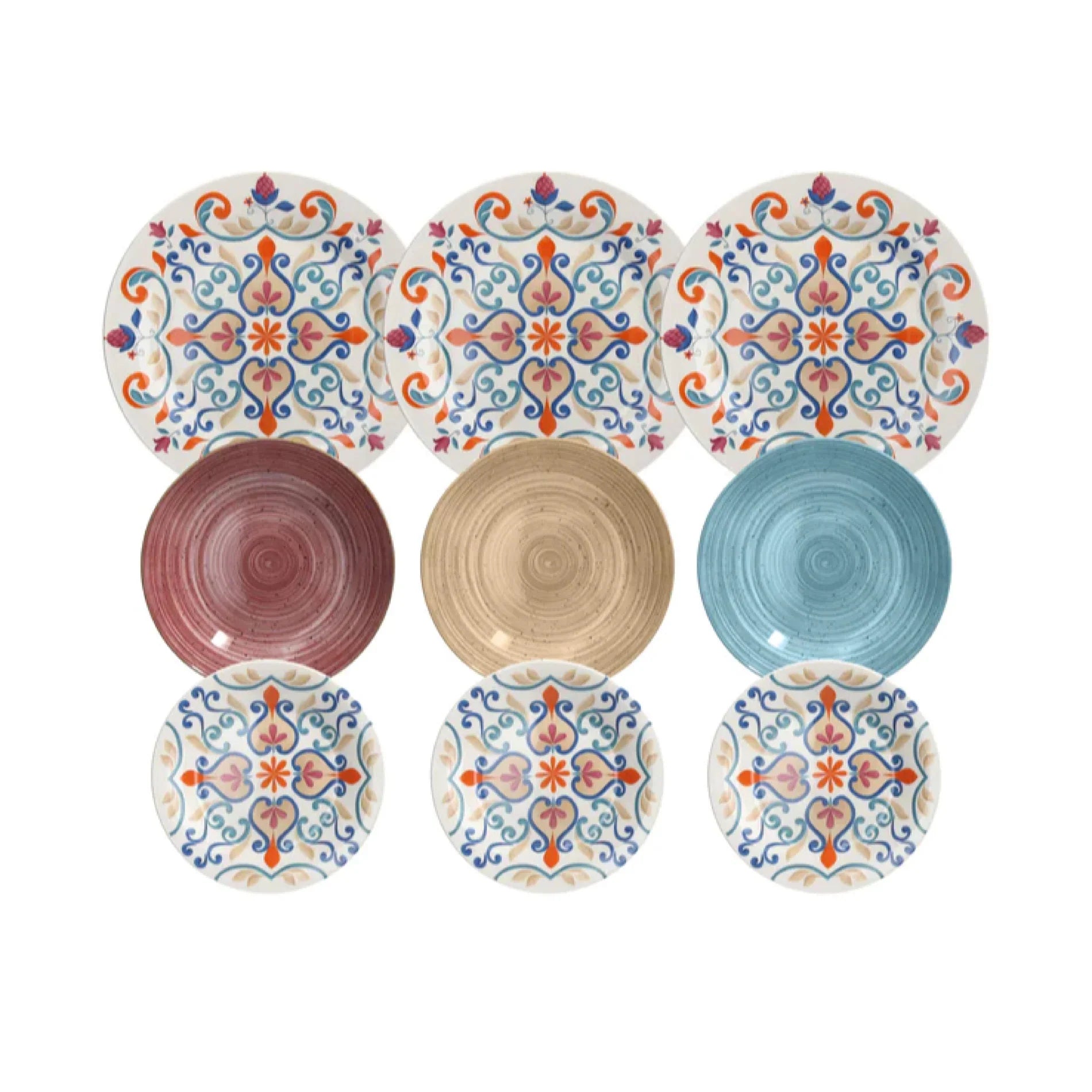 Tognana Andre Fontebasso, Moon Sofil Hand Painted Dinner Set 18 pcs