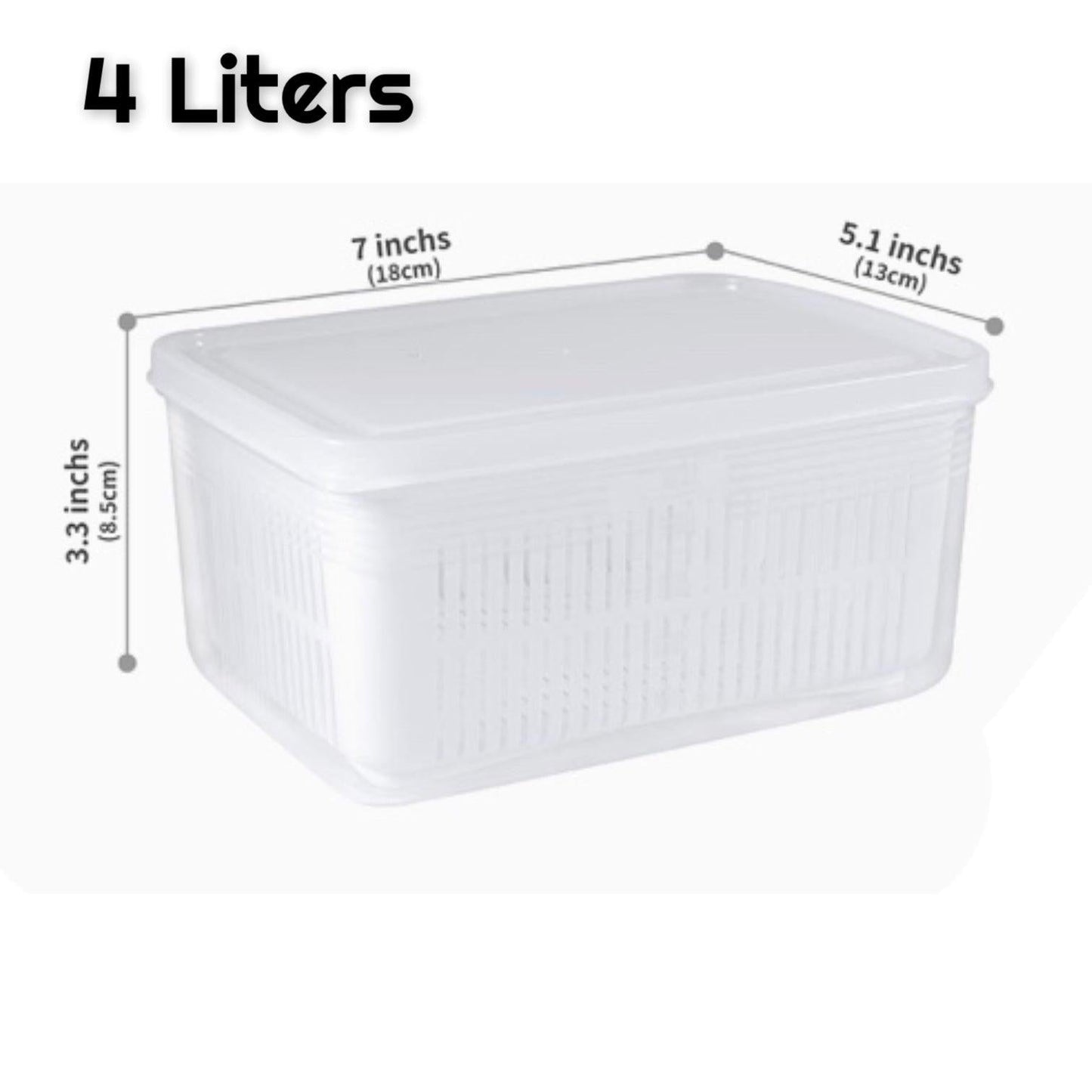 Food Storage Container with Strainer 4L