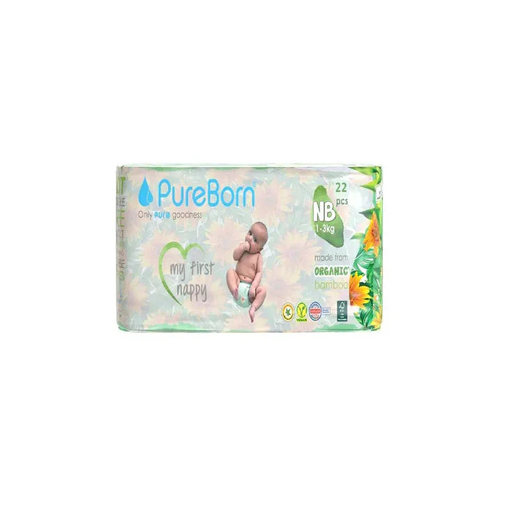 Pureborn - Organic Bamboo Diapers - Size New Born