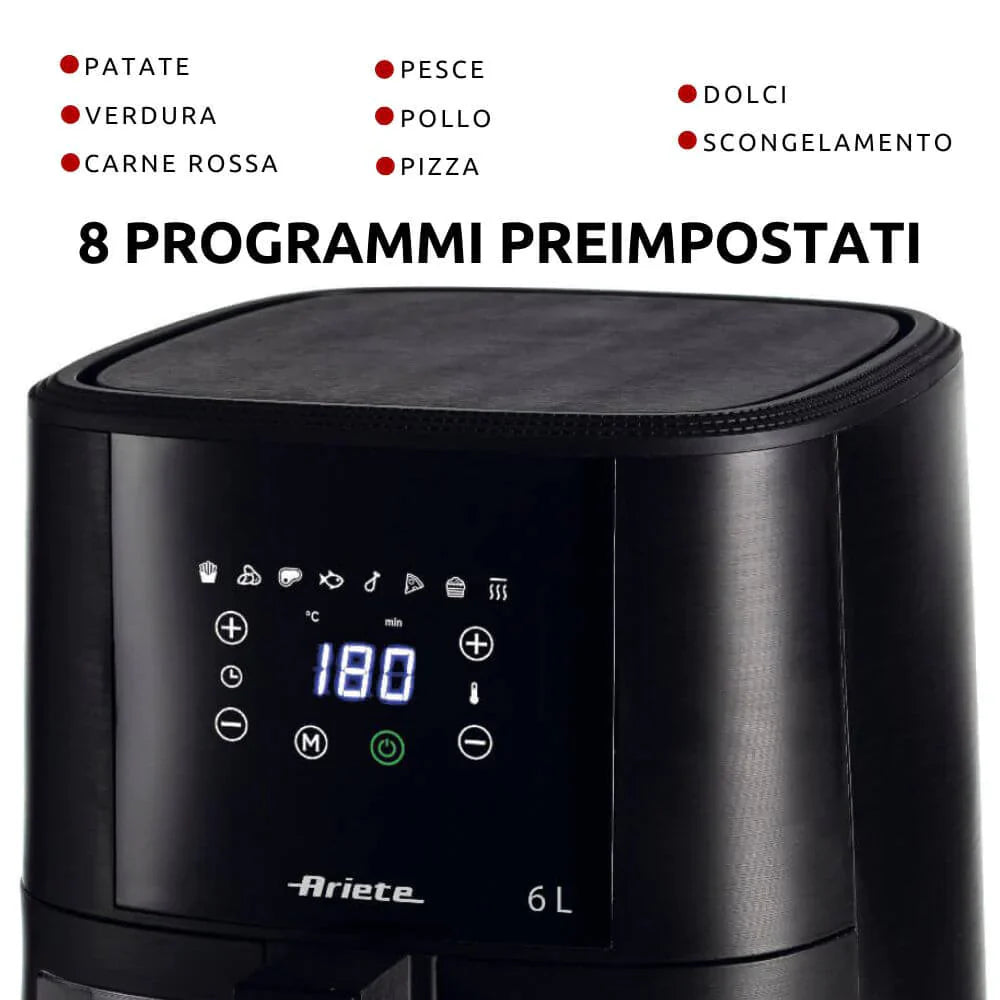 Ariete air fryer with transparent basket 6L