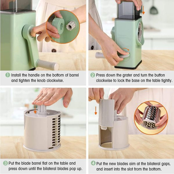 Multifunctional Rotary Vegetable Cutter 3 In 1 Shredder , slicer and grinder - Medaid International
