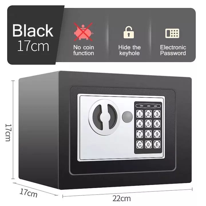 Safe Box Mini Digital Electronic Keypad Lock Safe Box Built In 2 Locking Bolts For Home & Offices 23x17x17cm - Medaid International