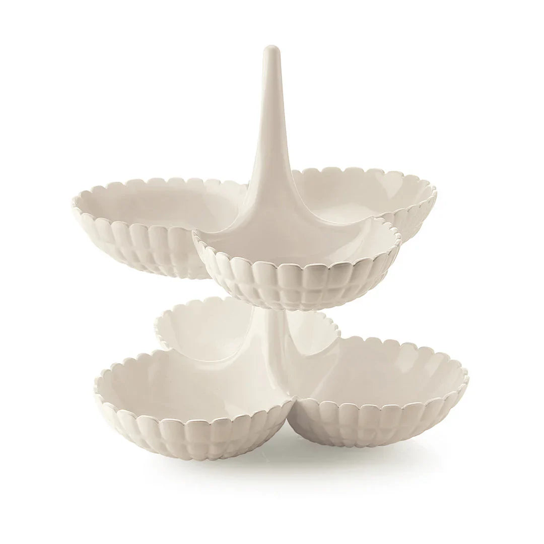 Guzzini Set of 2 hors d’oeuvres dishes Tiffany Milk white