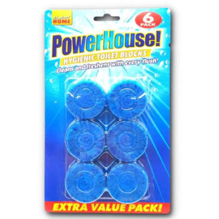 Power House Toilet Block, Blue, 6 Count