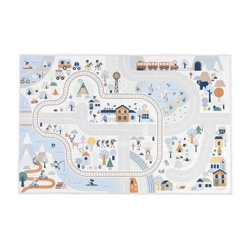 Janod - Mountain Valley Playmat With Circuit