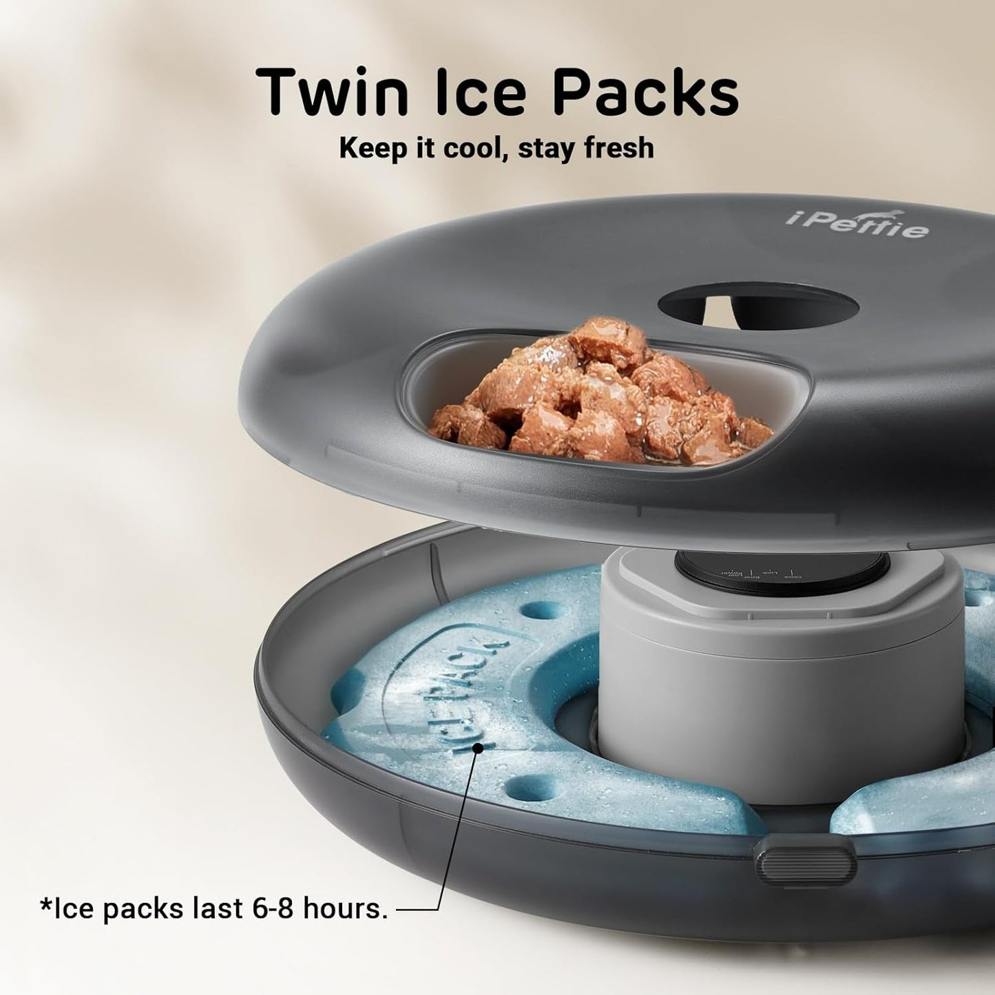 Smart Automatic 6-Meal Wet Food Feeder – WiFi-Enabled, Refrigerated Pet Feeder with Ice Packs & Stainless Steel