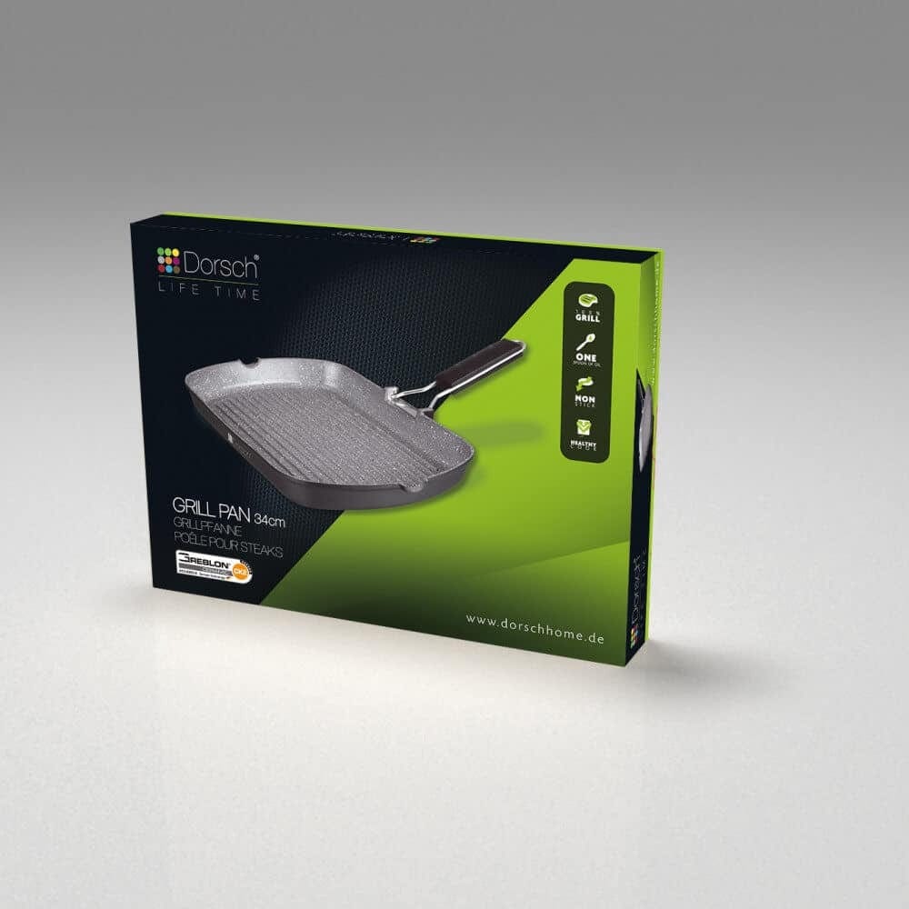 DORSCH NON -STICK GRILL PAN WITH FOLDABLE HANDLE - Medaid International