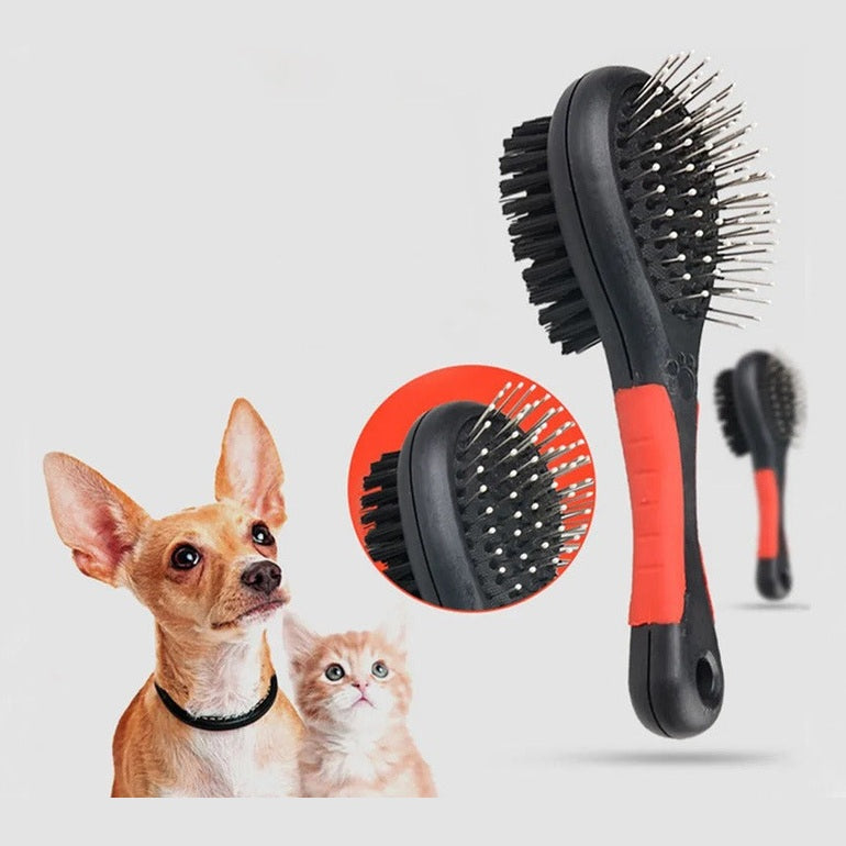 Double-Sided Pet Grooming Brush for Dogs & Cats | Deshedding & Detangling Comb