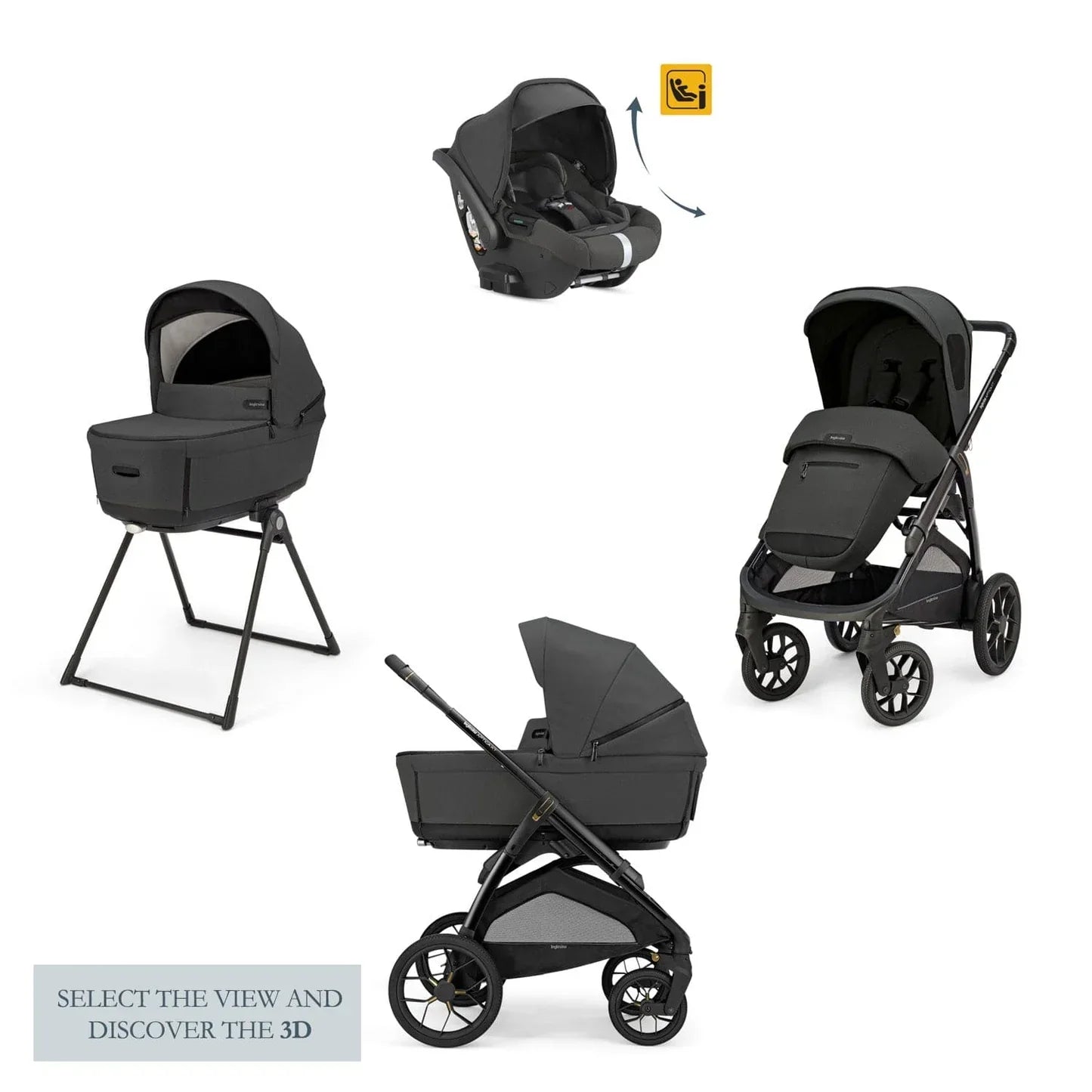 Inglesina Aptica XT System Quattro Stroller + Standup Cradle + Darwin Recline Car Seat