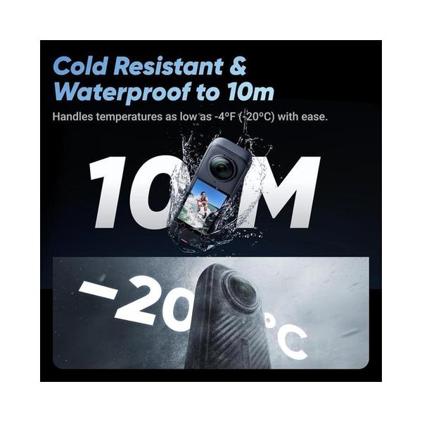 Insta360 X4-8K Waterproof 360 Action Camera, 4K Wide-Angle Video, Invisible Selfie Stick Effect, Removable Lens Guards, 135 Min Battery Life, AI Editing, Stabilization, for Sports, Travel, Outdoor
