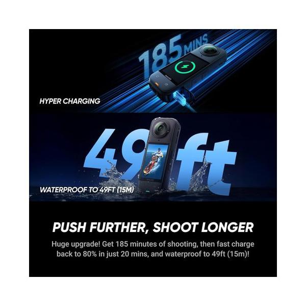 Insta360 X5 - Waterproof 8K 360° Action Camera, Leading Low Light, Invisible Selfie Stick Effect, Rugged and Replaceable Lens, 3-Hour Battery, Built-in Wind Guard, Stabilization, Triple AI Chip Design