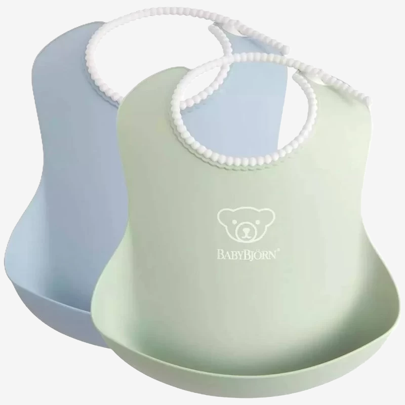 Babybjorn - Soft Bib - 2pack Powder Blue&Green