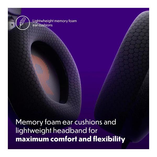 JBL Quantum 100M2 - Wired Over-Ear Gaming Headset with omnidirectional, Detachable mic with Mute Option and Fabric-Covered Memory Foam Ear Cushions, Compatible with All Platforms
