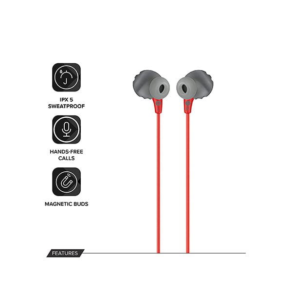JBL Endurance RUN, Sports in Ear Wired Earphones with Mic, Sweatproof, Flexsoft eartips, Magnetic Earbuds, Fliphook & TwistLock Technology with Voice Assistant Support for Mobiles