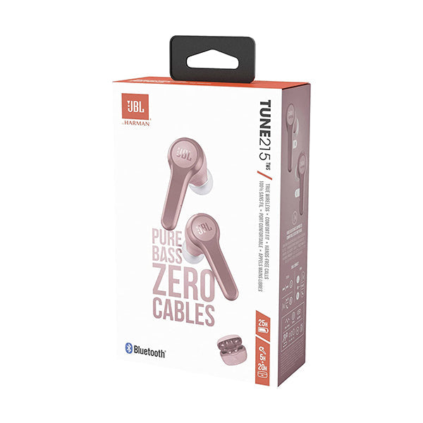 JBL Tune 215TWS True Wireless In-Ear Headphones, Pure Bass Sound, Built-In Mic, 25 Hours Of Battery, Ultra-Comfortable Fit, Dual Connect, Voice Assistant, Fast Usb Type-C