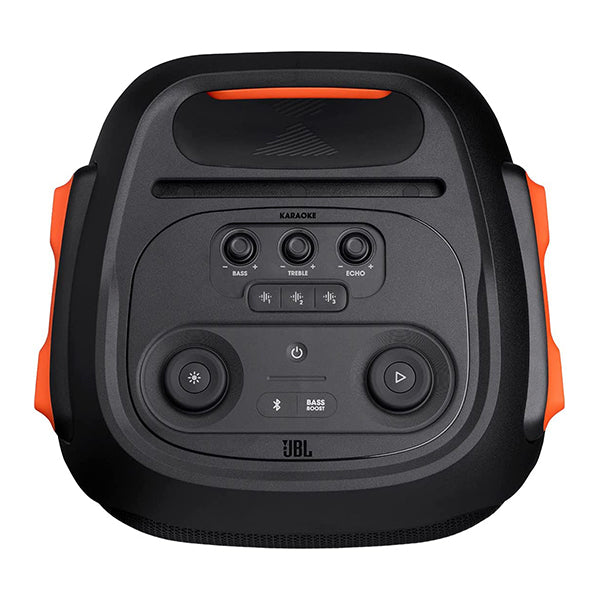 JBL PartyBox 710 Party Speaker with Powerful Sound, Built-in Lights and Extra Deep Bass, IPX4 Splash Proof, App/Bluetooth Connectivity, Made for Everywhere with a Handle and Built-in Wheels