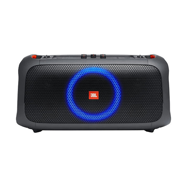 JBL PartyBox On-The-Go a Portable Karaoke Party Speaker with Wireless Microphone, 100W Power Output, IPX4 Splashproof, 6 Playtime Hours, Shoulder Strap, and Wireless 2 Party Speakers Pairing
