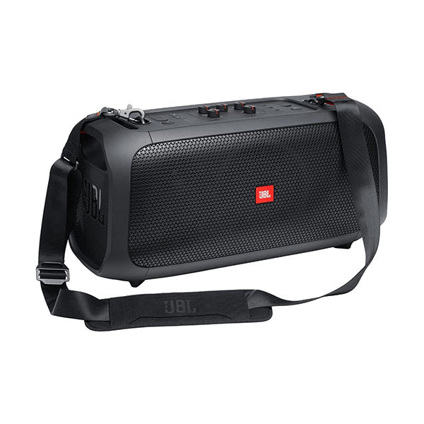JBL PartyBox On-The-Go a Portable Karaoke Party Speaker with Wireless Microphone, 100W Power Output, IPX4 Splashproof, 6 Playtime Hours, Shoulder Strap, and Wireless 2 Party Speakers Pairing