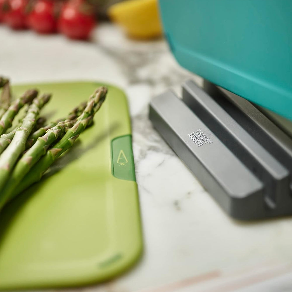 Duo Icon 4-piece colour coded Cutting Board Set with Storage Stand, Multicolour - Medaid International