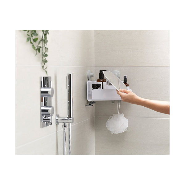 Joseph Joseph 70549, EasyStore Corner Shower Shelf with Removable Mirror