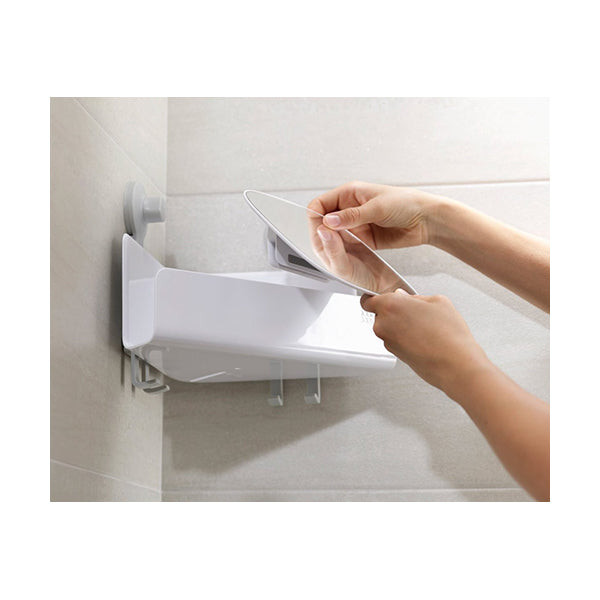 Joseph Joseph 70549, EasyStore Corner Shower Shelf with Removable Mirror