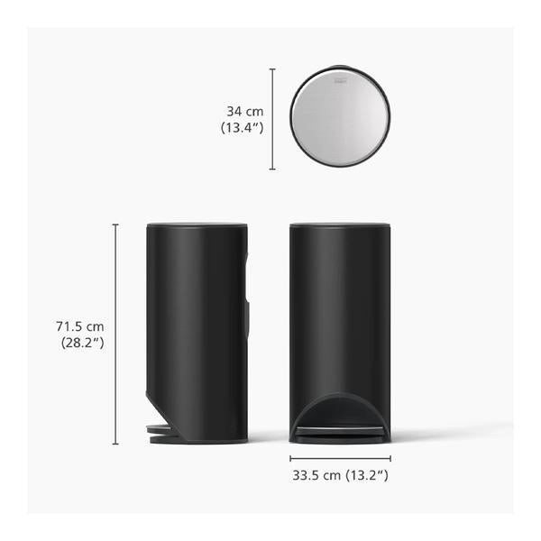 Joseph Joseph, Arc™ 30L Easy-push Matt Black Pedal Bin, 30149