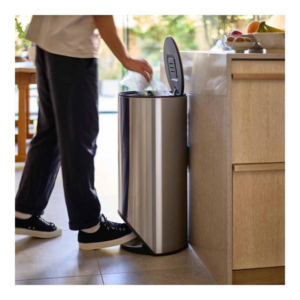 Joseph Joseph Arc™ 30L Easy-push Stainless-steel Pedal Bin, 30150