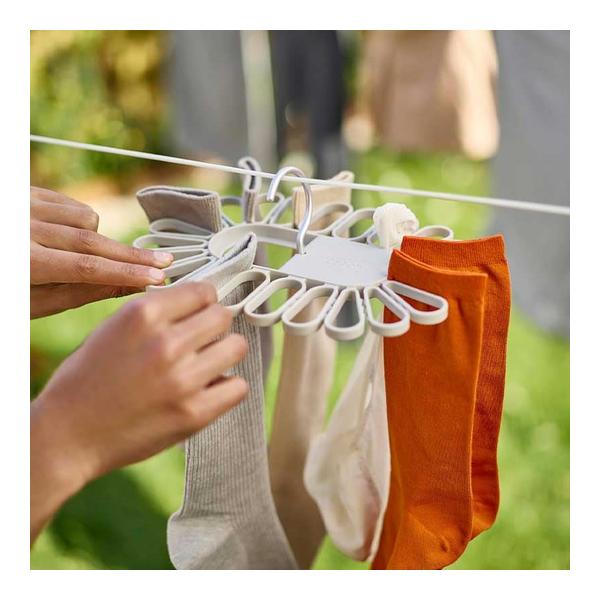 Joseph Joseph, Petal 22-piece Quick-grip Ecru Drying Hanger for Socks and Underwear, 50051